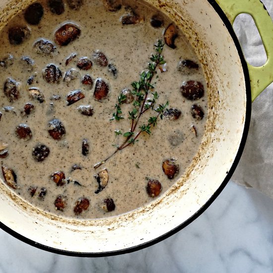 Roasted Mushroom and Brie Soup