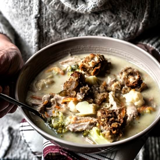 Leftover Turkey Broccoli Soup