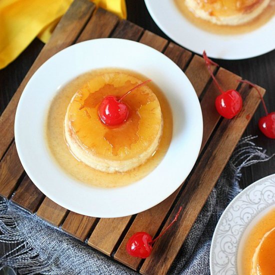 Pineapple Coconut Cheesecake Flan