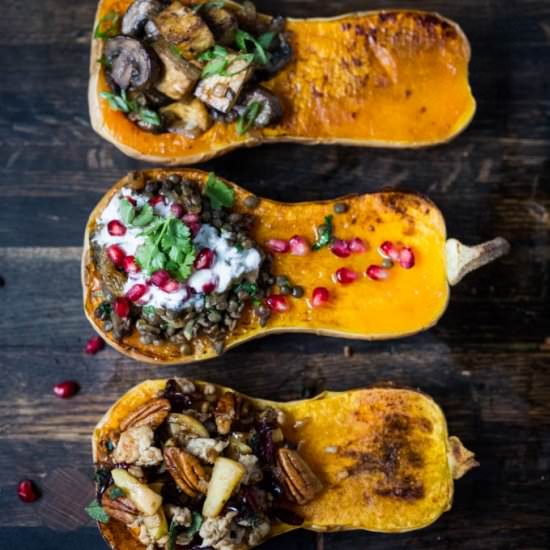 Stuffed Butternut – 3 Ways