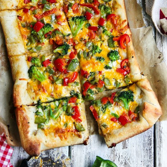 Vegetable Hummus Pizza Recipe