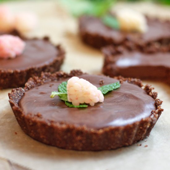 Simple Dark Fudge Hazelnut Tart