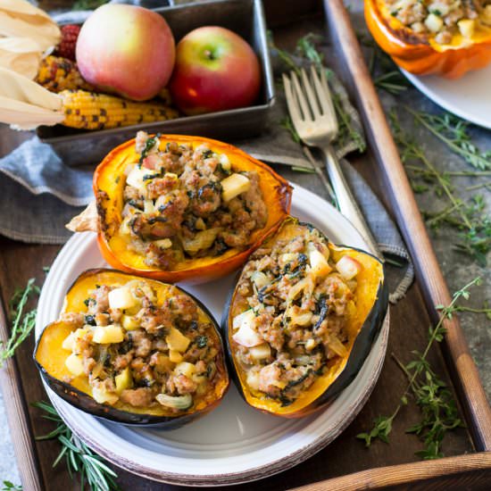 Sausage Stuffed Acorn Squash