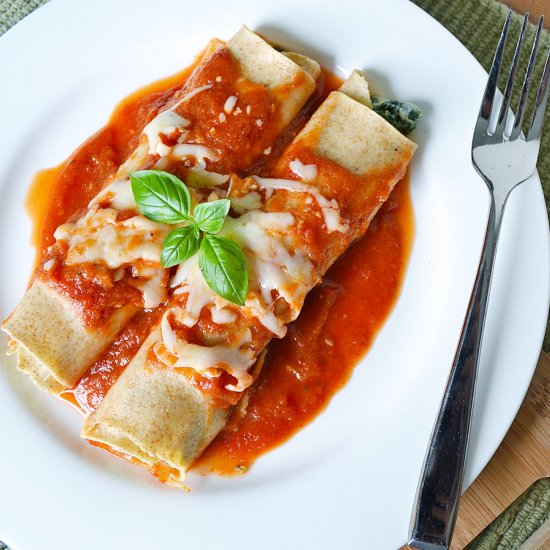 Spinach and Cheese Manicotti