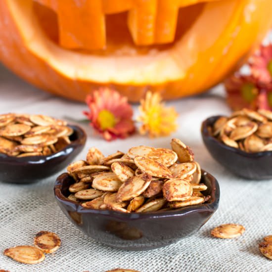 Roasted Cajun Pumpkin Seeds