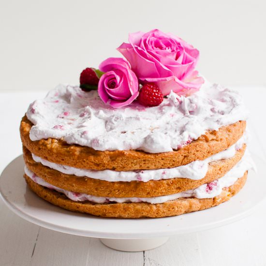 Vegan Apple Raspberry Layer Cake