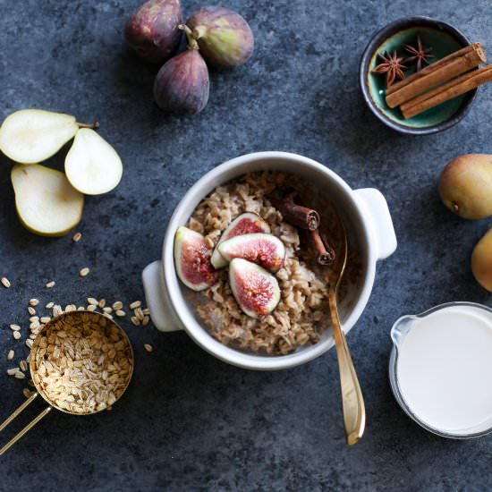 Cinnamon Oatmeal with Figs