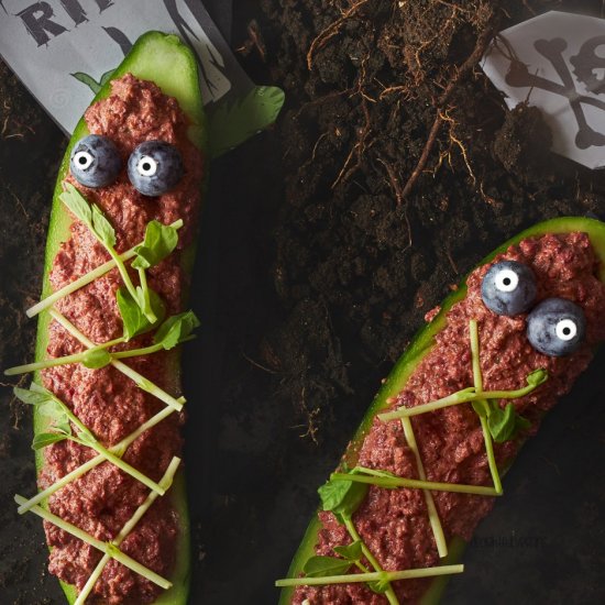 Spooky Raw Cucumber Coffins