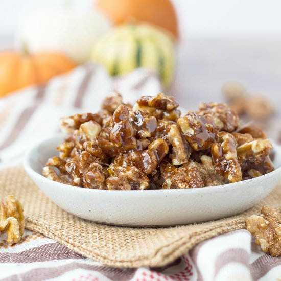 Pumpkin Spice Candied Walnuts