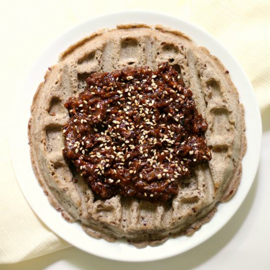 Buckwheat Waffles with Fig Compote