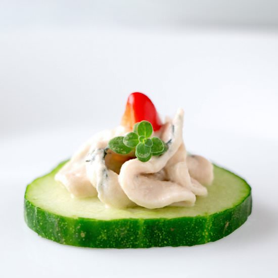 Salmon Mousse on Cucumber Slices