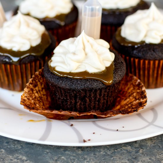 Boozy Milky Way Martini Cupcakes