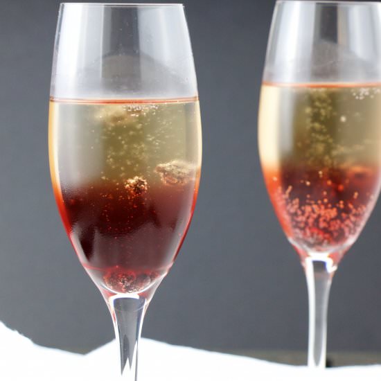 Skinny Kir Royal with Blueberries