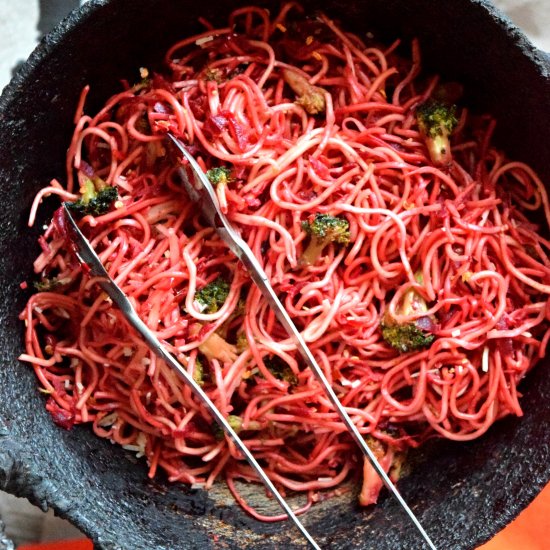 Teriyaki Noodles with Beets