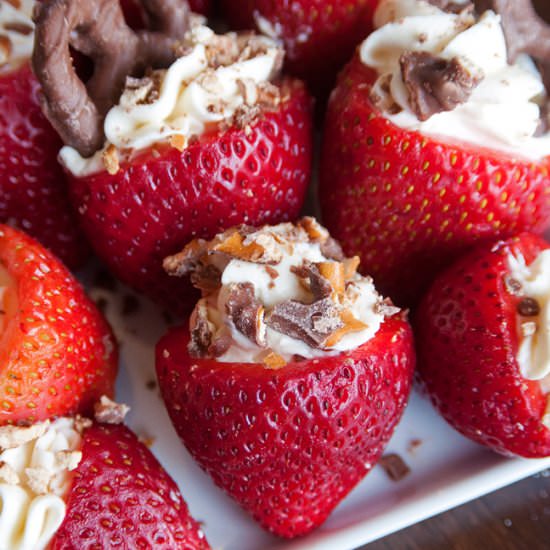 Rum Cheesecake Stuffed Strawberries