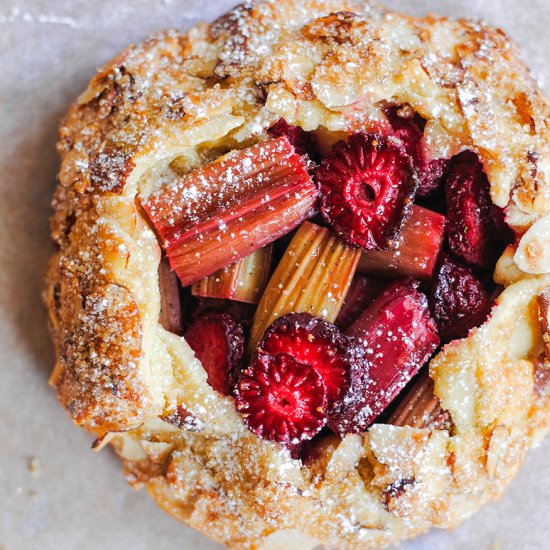 Strawberry Rhubarb & Almond Galette