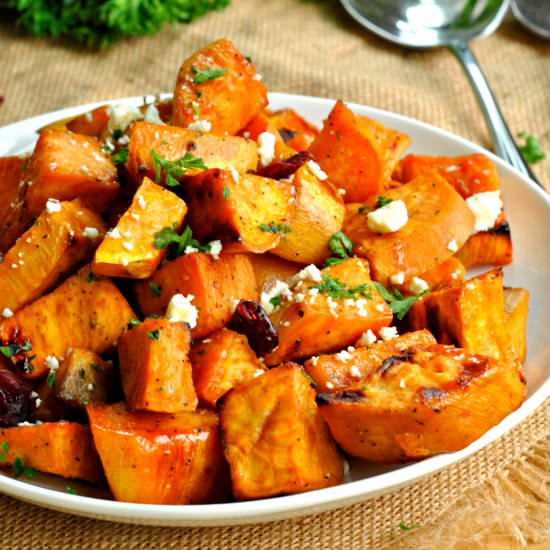 Roasted Sweet Potatoes with Feta