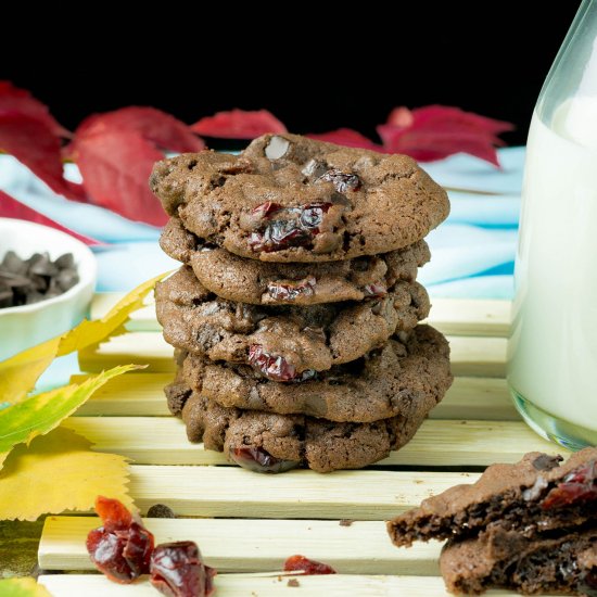 chewy cranberry chocolate cookies