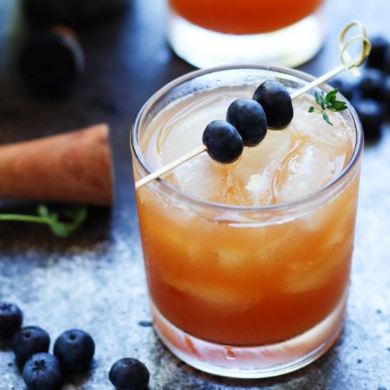 Blueberry Bourbon Smash Cocktail