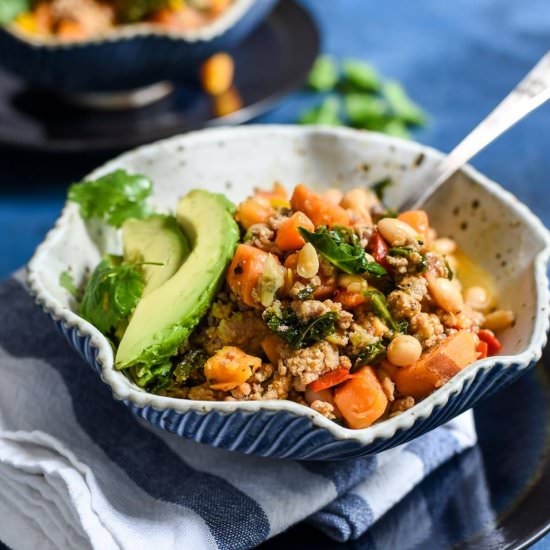 Chipotle Sweet Potato Turkey Chili