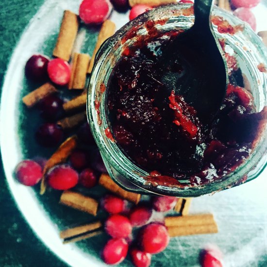 Apple, Cinnamon and Cranberry Jam