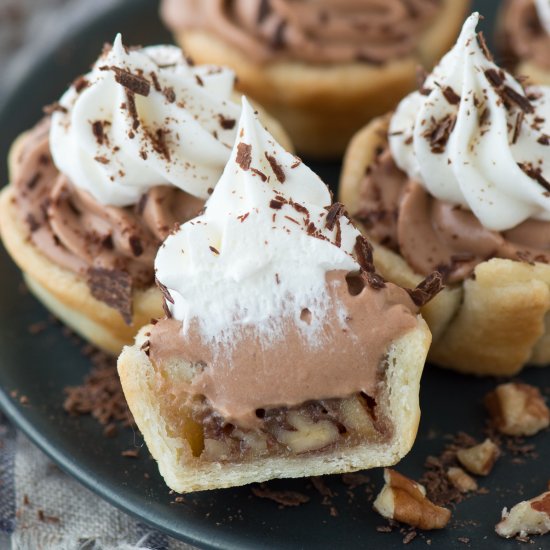 Mini Chocolate Silk Pecan Pies