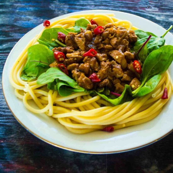 Asian Chicken with Spaghetti