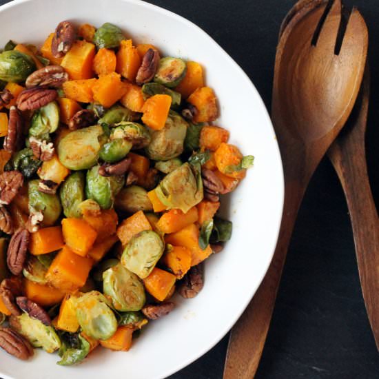 Roasted Squash and Brussel Sprouts