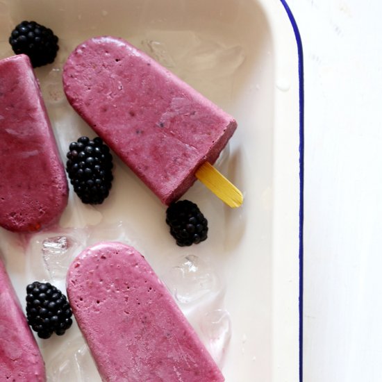 Blackberry and Coconut Popsicles