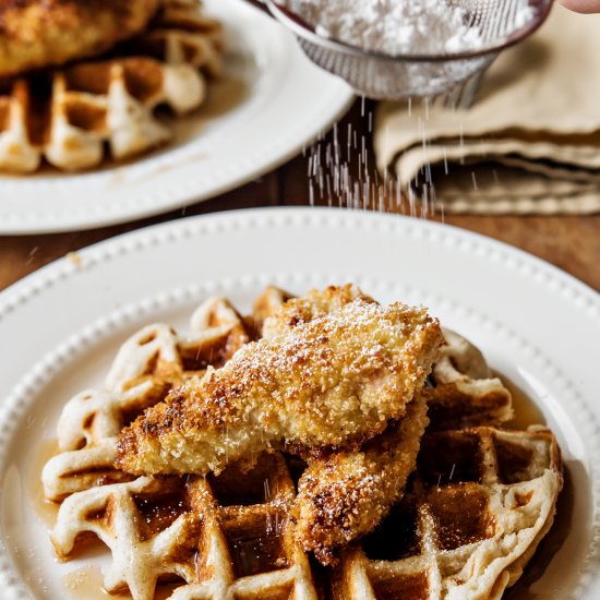 Chicken and Pumpkin Waffles