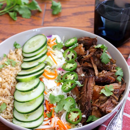 Crockpot Bahn Mi Brown Rice Bowls