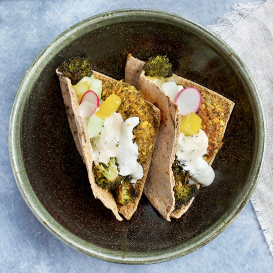 Charred Broccoli Falafel