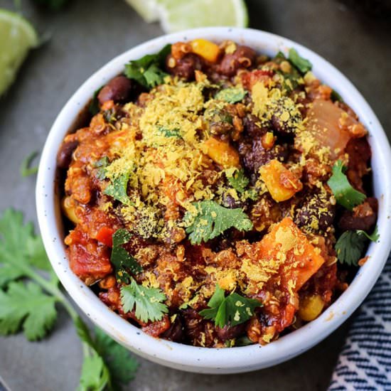 Vegan Enchilada Quinoa Chili