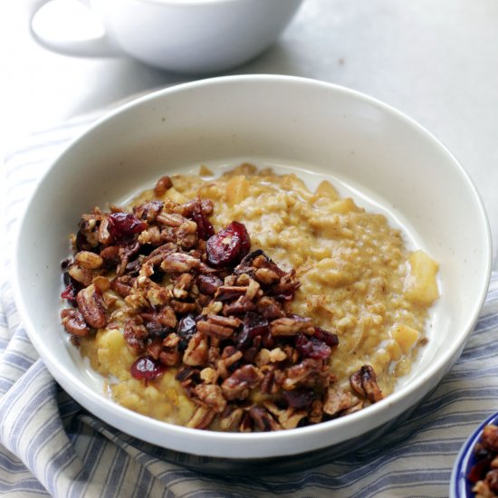 Pumpkin Spice Apple Steel Cut Oats