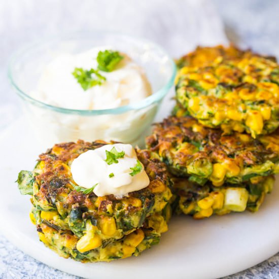 Sweet Corn Zucchini Fritters