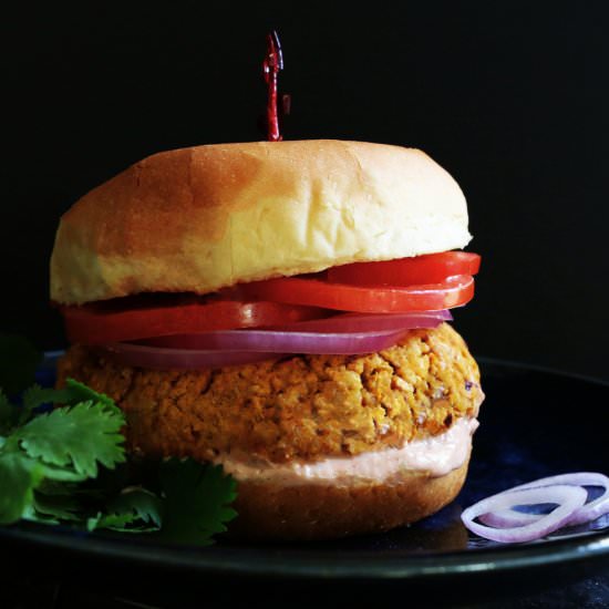 Baked Chana Masala Burgers