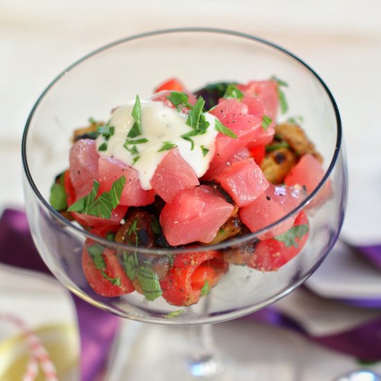 Tuna Tartare Eggplant Salad