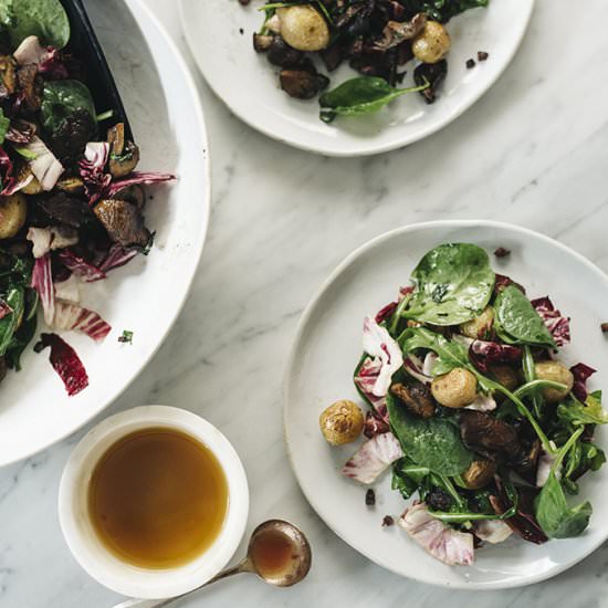 Warm Mushroom Potato Winter Salad