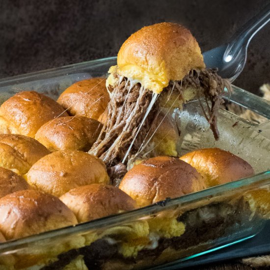 Baked Mississippi Roast Party Sandwiches