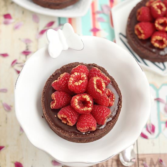 Chocolate raspberry tart