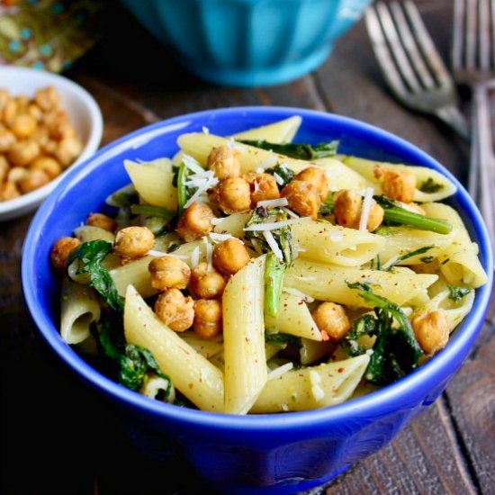 Pasta w/ Rapini & Crispy Chickpeas