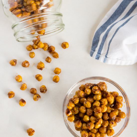 Sweet and Spicy Roasted Chickpeas