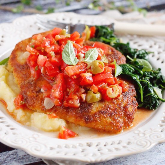 Chicken in Breadcrumbs With Salsa