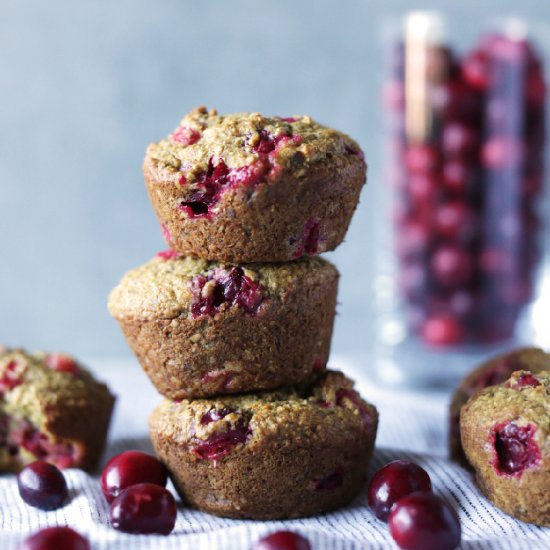 Vegan Cranberry Orange Bran Muffins