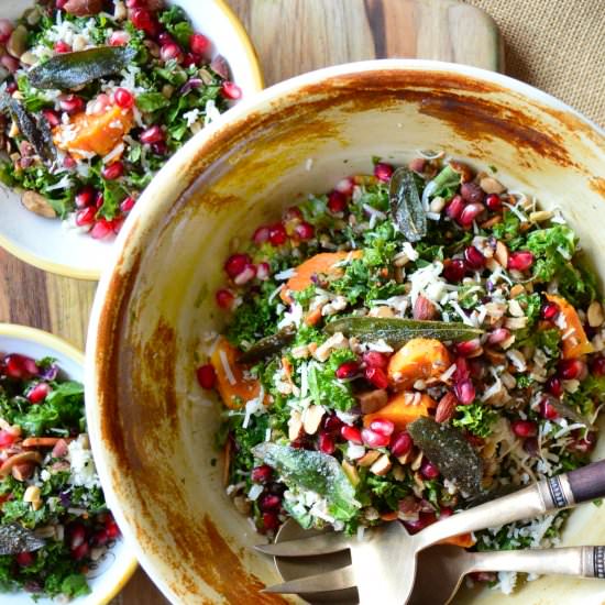 Brown Butter, Farro and Kale Salad