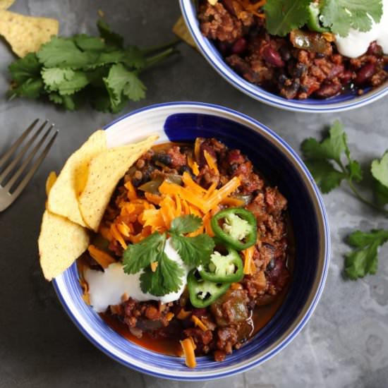 Beef, Bean & Chorizo Chilli