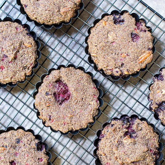 Mixed Berry Flax Cakes