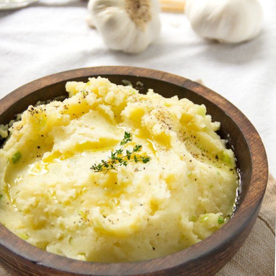 Olive Oil Garlic Mashed Potatoes