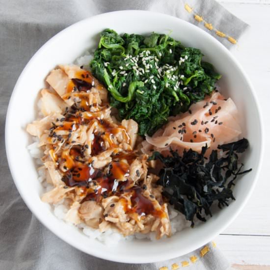 Teriyaki Jackfruit Sushi Bowl