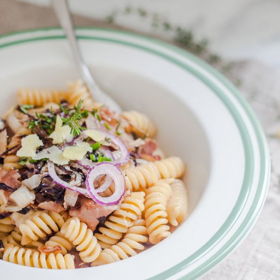 Pasta al Prosciutto e Radicchio